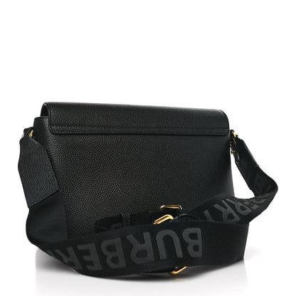 Burberry Coated Canvas Calfskin Vintage Check Medium Note Crossbody Bag Black 3 of 9