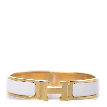 Hermes Enamel Narrow Clic Clac H Bracelet PM White 1 of 5