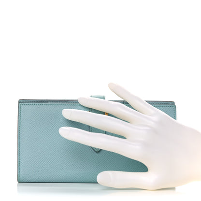 Hermes Epsom Bearn Gusset Wallet Bleu Atoll 2 of 15