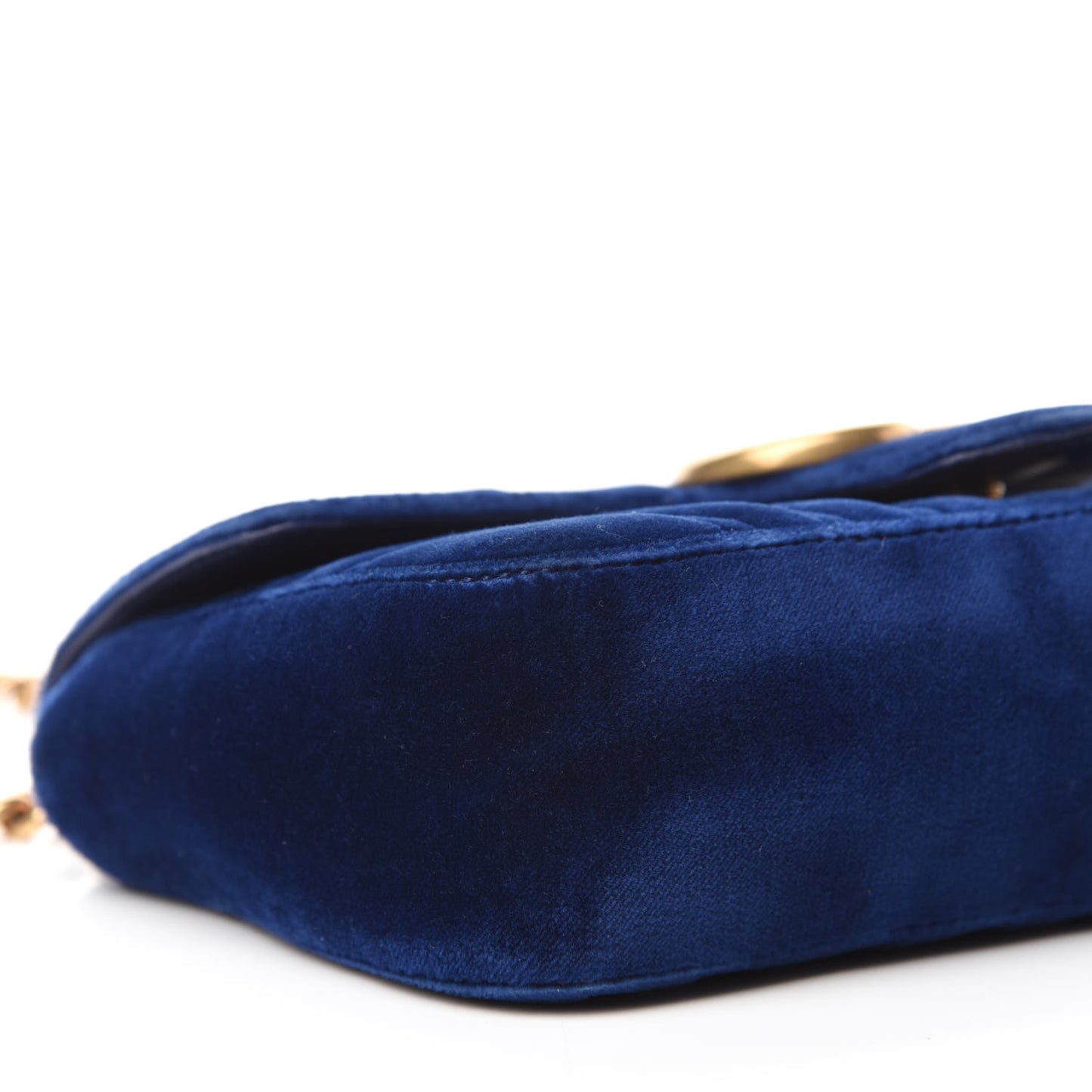Velvet Matelasse Mini GG Marmont Shoulder Bag Cobalt Blue