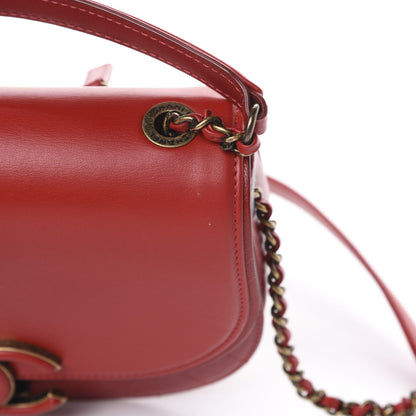 Chanel Shiny Calfskin Goatskin Quilted Small Coco Curve Messenger Flap Red 9 of 12