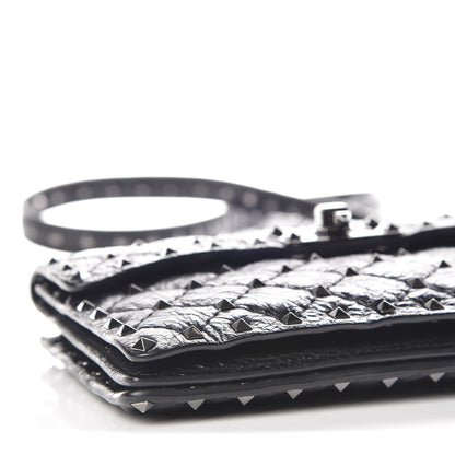 Valentino Garavani Craquele Nappa Rockstud Spike Crossbody Bag Black 5 of 10