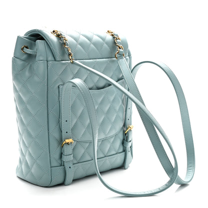 Chanel Lambskin Quilted Small Urban Spirit Backpack Blue 2 of 9