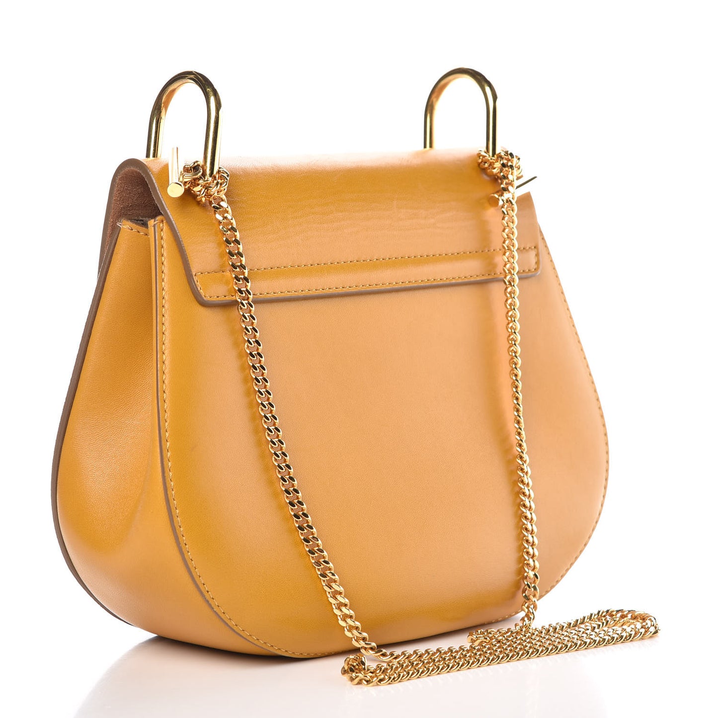 Suede Smooth Calfskin Drew Shoulder Bag Wet Sand Sunflower