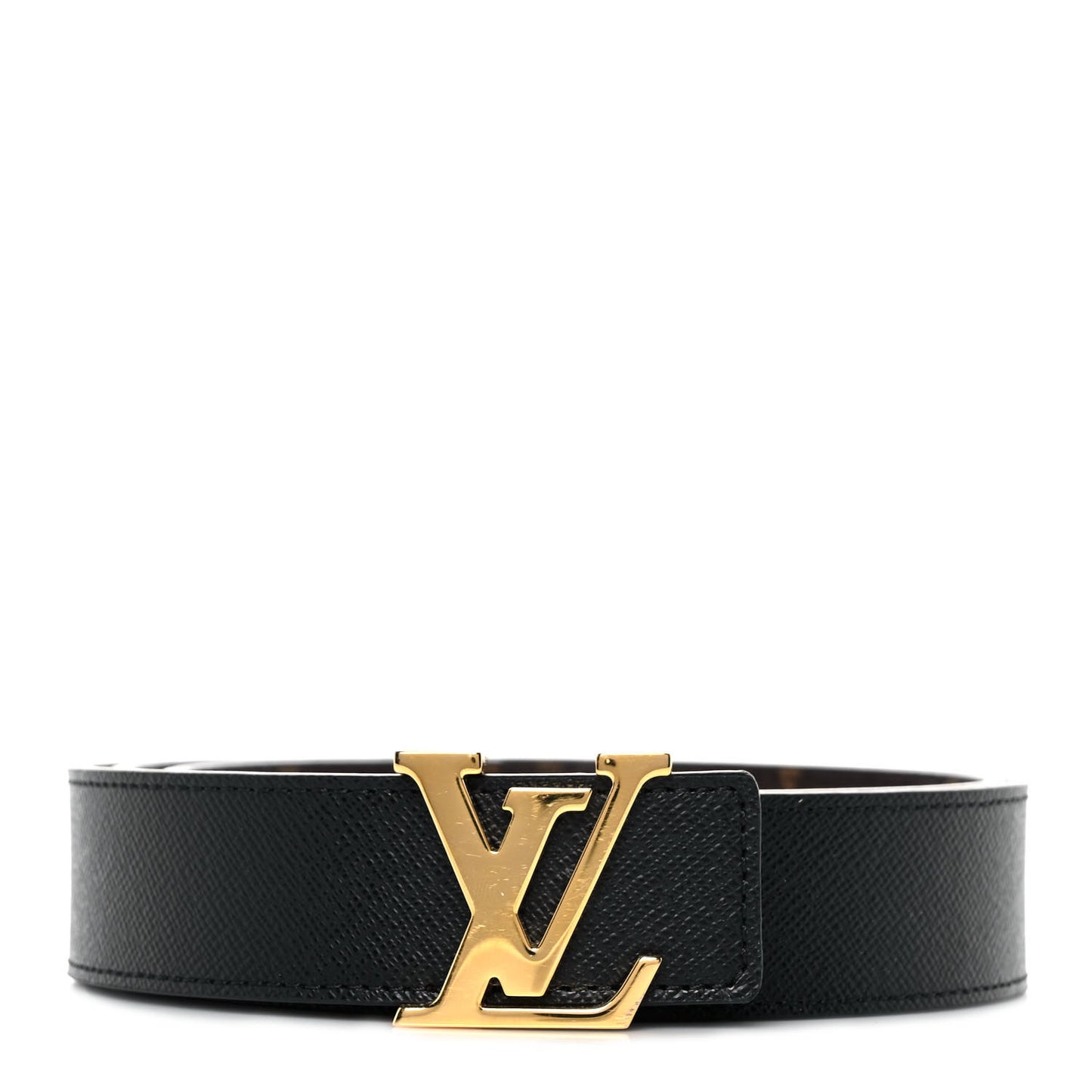 Calfskin Monogram 30mm LV Initiales Reversible Belt 85 34 Black