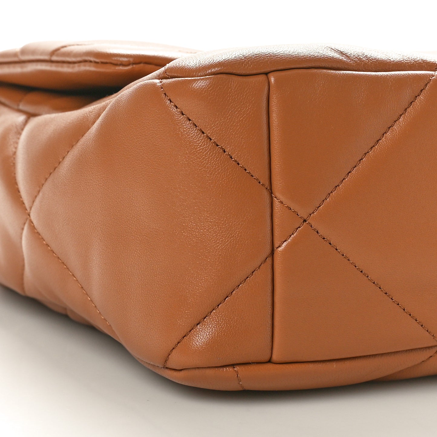 Lambskin Quilted Large Chanel 19 Flap Brown