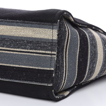 Chanel Striped Canvas Medium Deauville Tote Grey Black 9 of 9