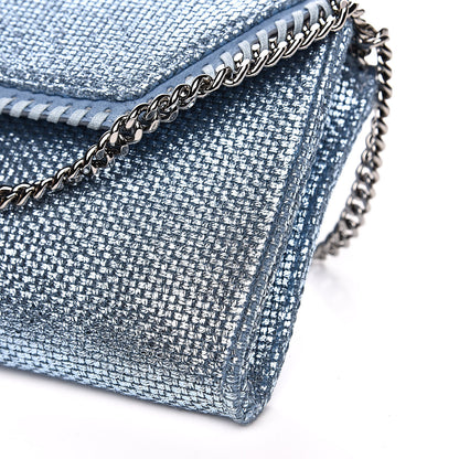 Stella McCartney Metallic Woven Raffia Falabella Mini Crossbody Blue 8 of 8