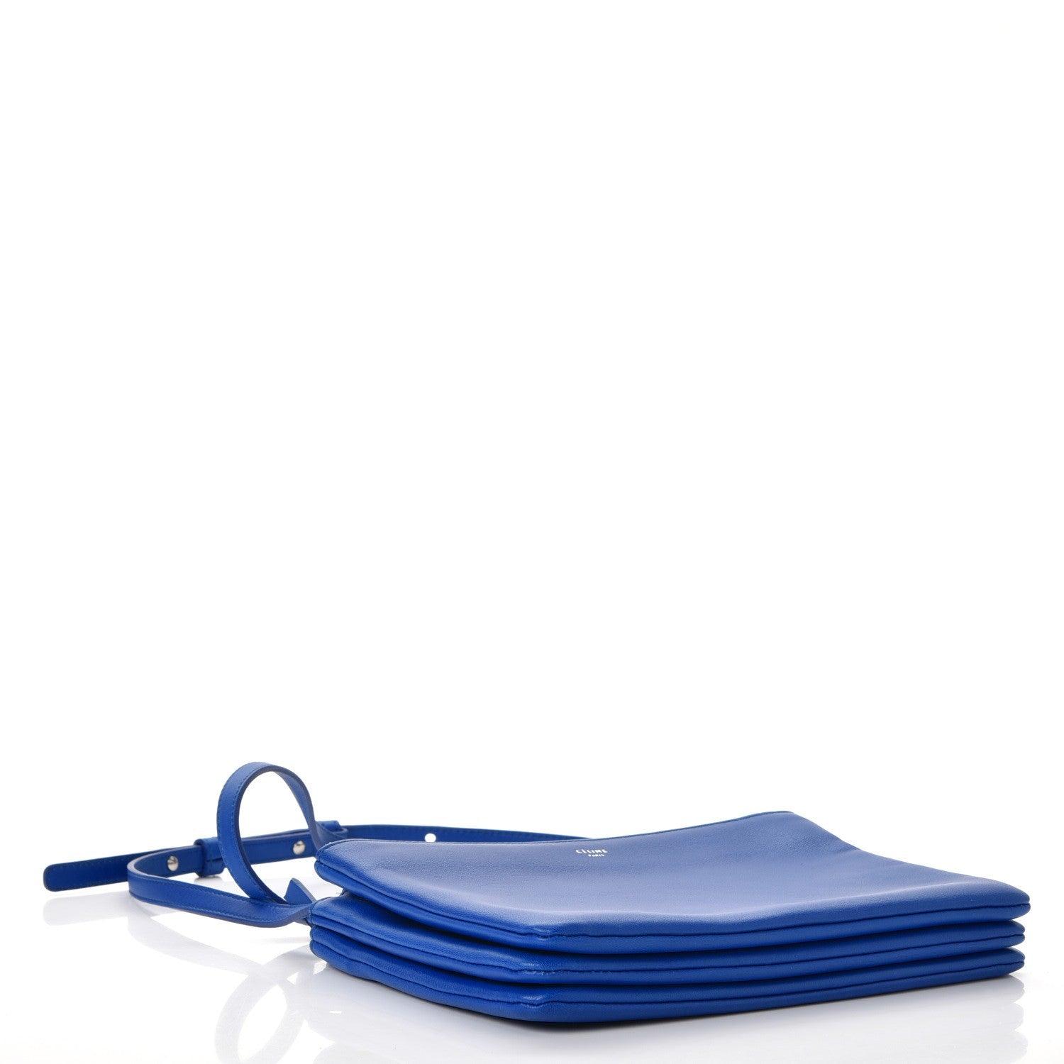 Celine Lambskin Small Trio Crossbody Bag Electric Blue 4 of 9