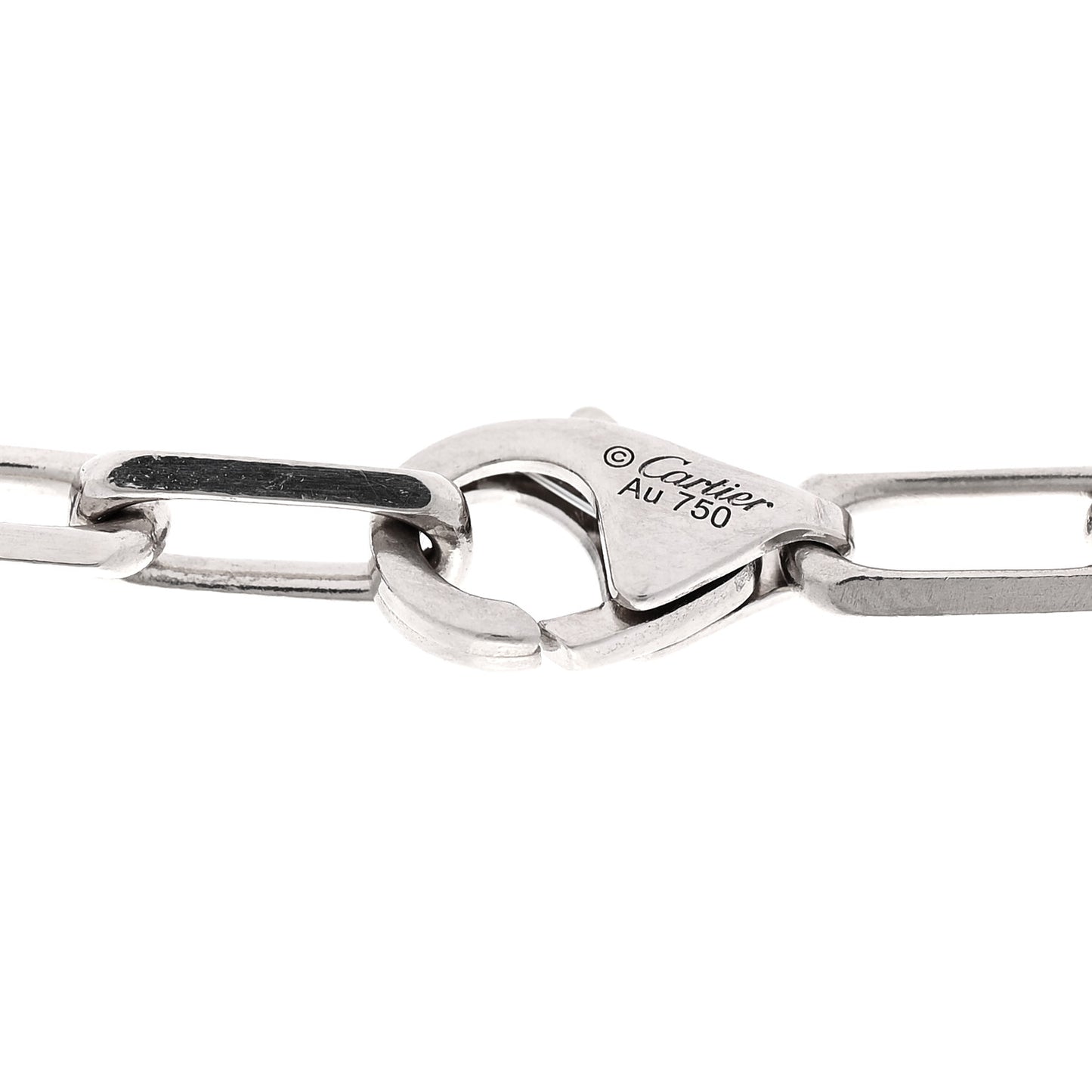 18K White Gold SM Santos De Cartier Link Necklace