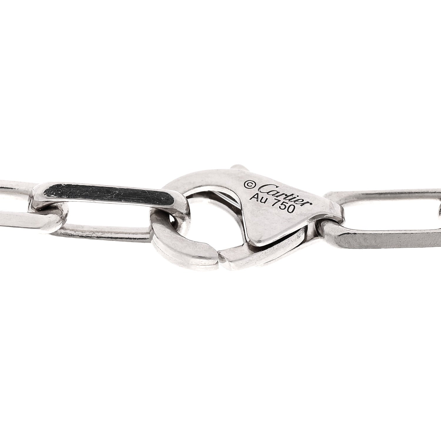 Cartier 18K White Gold SM Santos De Cartier Link Necklace 4 of 6