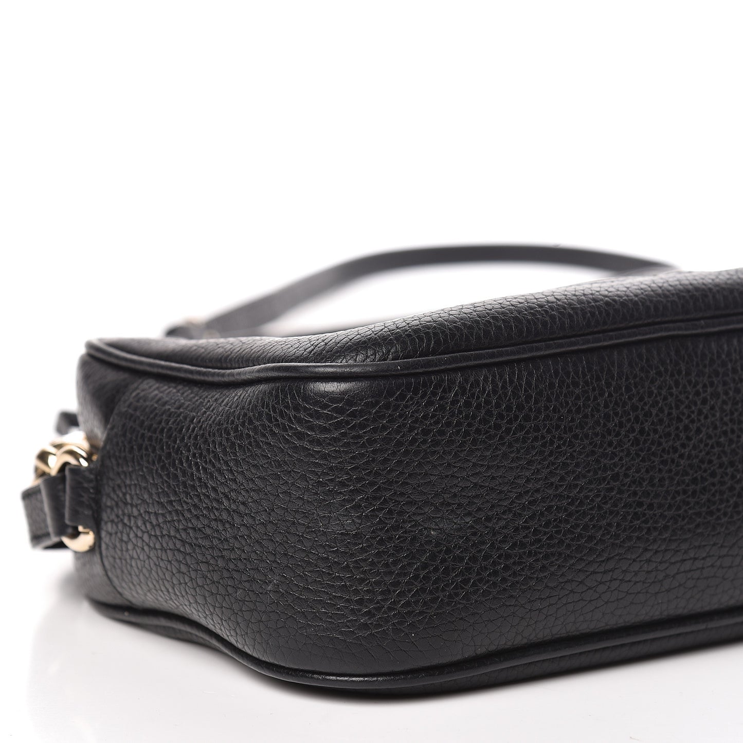 Pebbled Calfskin Small Soho Disco Bag Black
