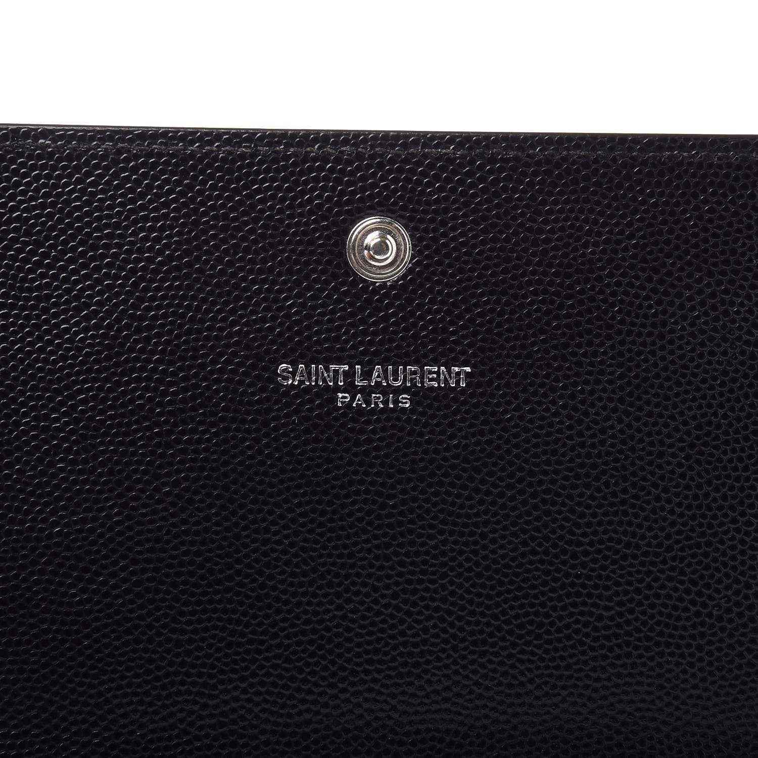 Saint Laurent Grain De Poudre Studded Classic Marquage Flap Wallet Black 8 of 10