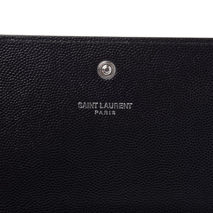 Saint Laurent Grain De Poudre Studded Classic Marquage Flap Wallet Black 8 of 10