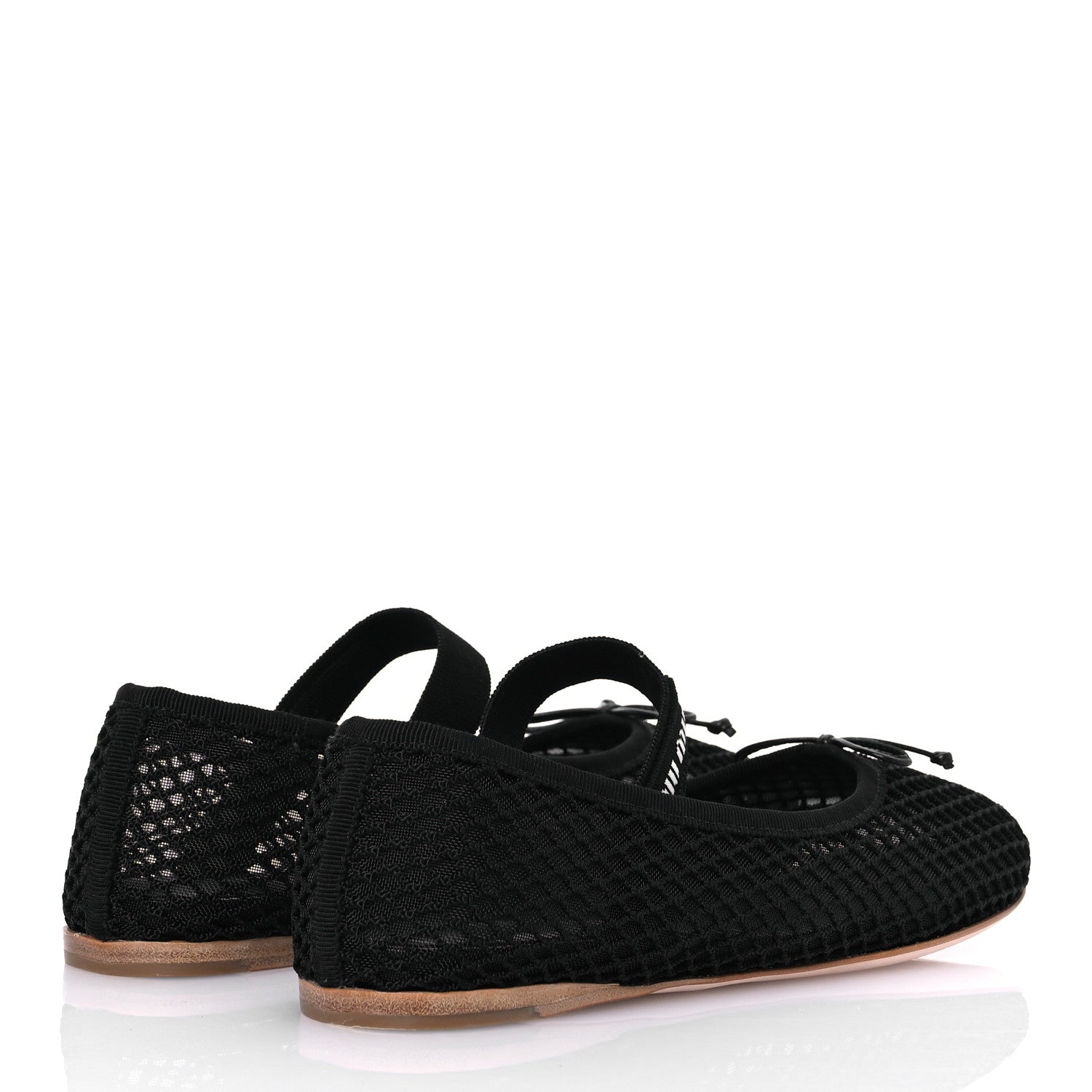 Miu Miu Mesh Fabric Ballerina Flats 36 Black 5 of 12