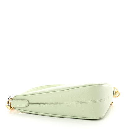 Prada Saffiano Lux Triangle Logo Embossed Mini Triangle Bag Acqua 4 of 9