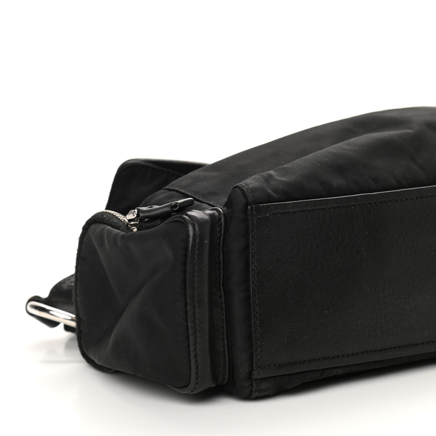 Prada Tessuto Nylon Vitello Shoulder Bag Black 8 of 12
