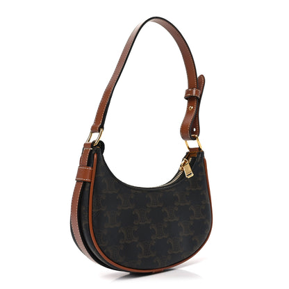 Celine Canvas Calfskin Mini Ava Triomphe Shoulder Bag Tan 5 of 17