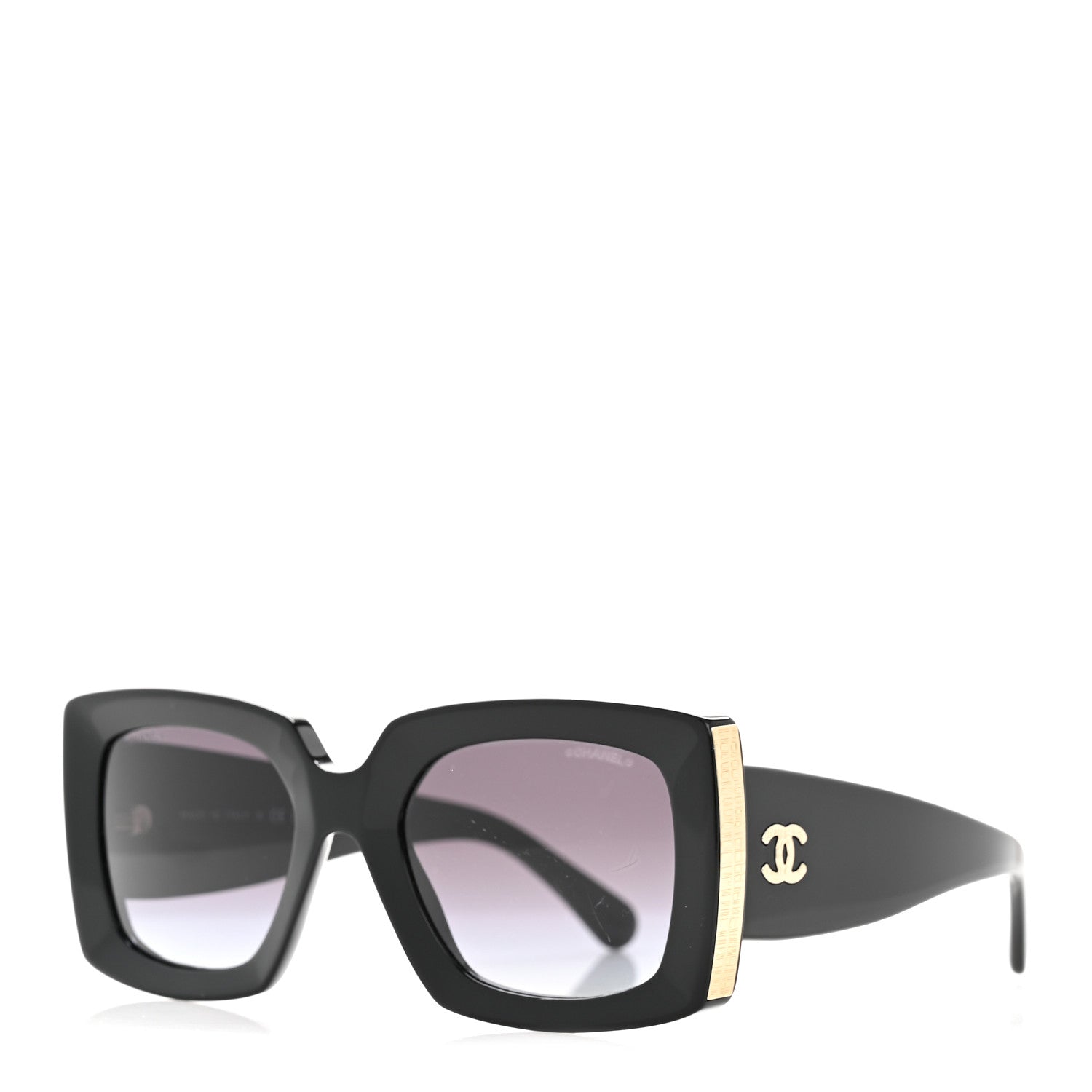 Chanel Acetate Rectangle Sunglasses 5435 Black 1 of 9
