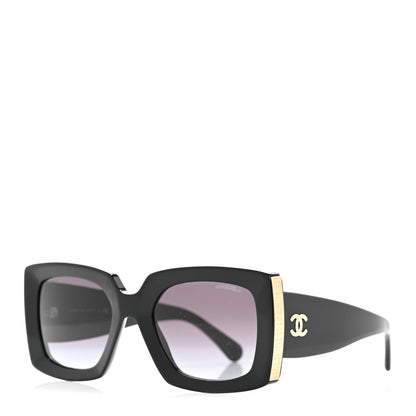 Chanel Acetate Rectangle Sunglasses 5435 Black 1 of 9
