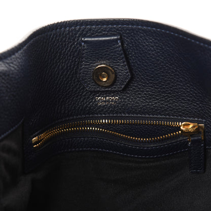 Tom Ford Grained Calfskin Sedgwick Medium Zipper Tote Sapphire Blue 7 of 9