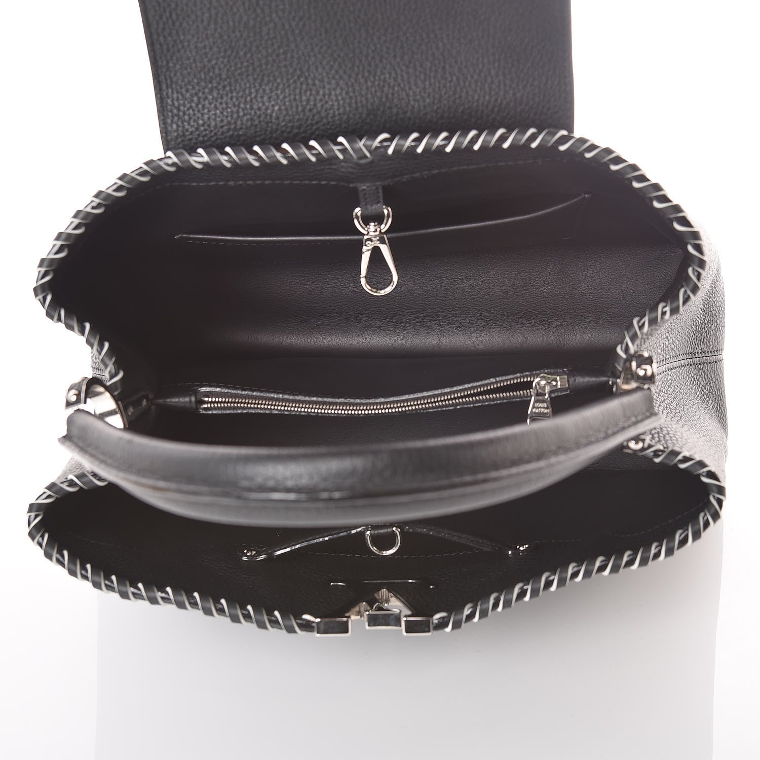 Louis Vuitton Taurillon Braided Capucines MM Black 7 of 11