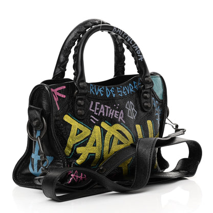 Balenciaga Agneau Arena Graffiti All Over Classic Hardware Mini City Black Multicolor 3 of 10