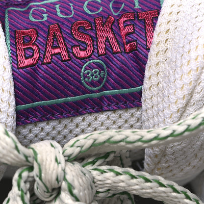 Gucci Demetra GG Supreme Monogram Womens Basket Low Top Sneakers 38.5 Great White Green 9 of 10