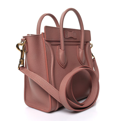 Celine Drummed Calfskin Nano Luggage Antique Rose 2 of 10