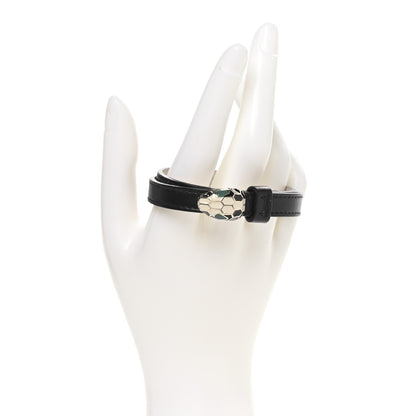 Bulgari Calfskin Serpenti Forever Double Coil Bracelet Black 2 of 6