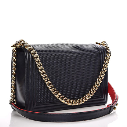 Chanel Lambskin Embossed New Medium Boy Cube Flap Navy 3 of 14