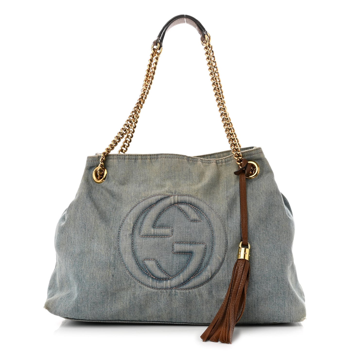Denim Soho Chain Shoulder Bag Blue