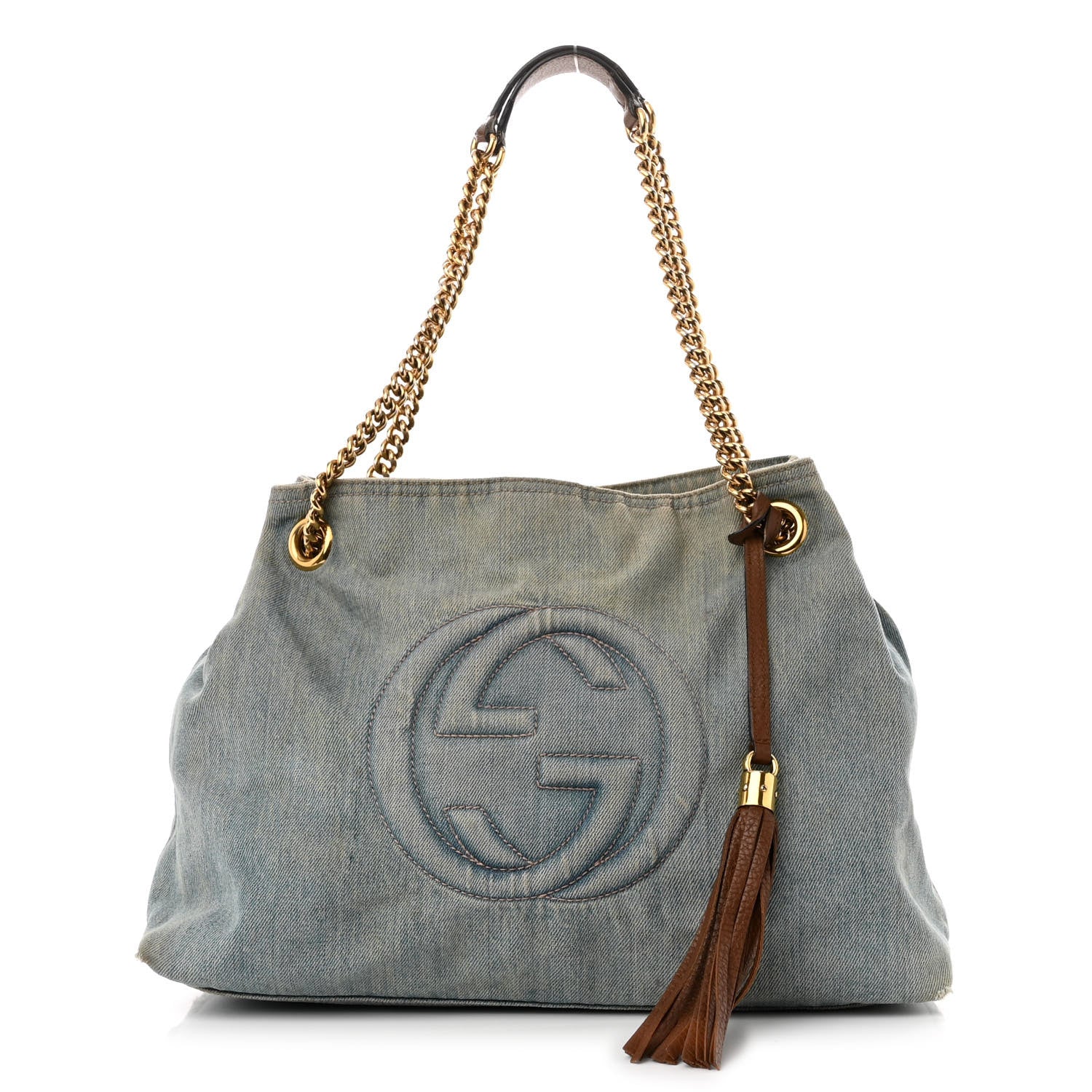 Gucci Denim Soho Chain Shoulder Bag Blue 1 of 18