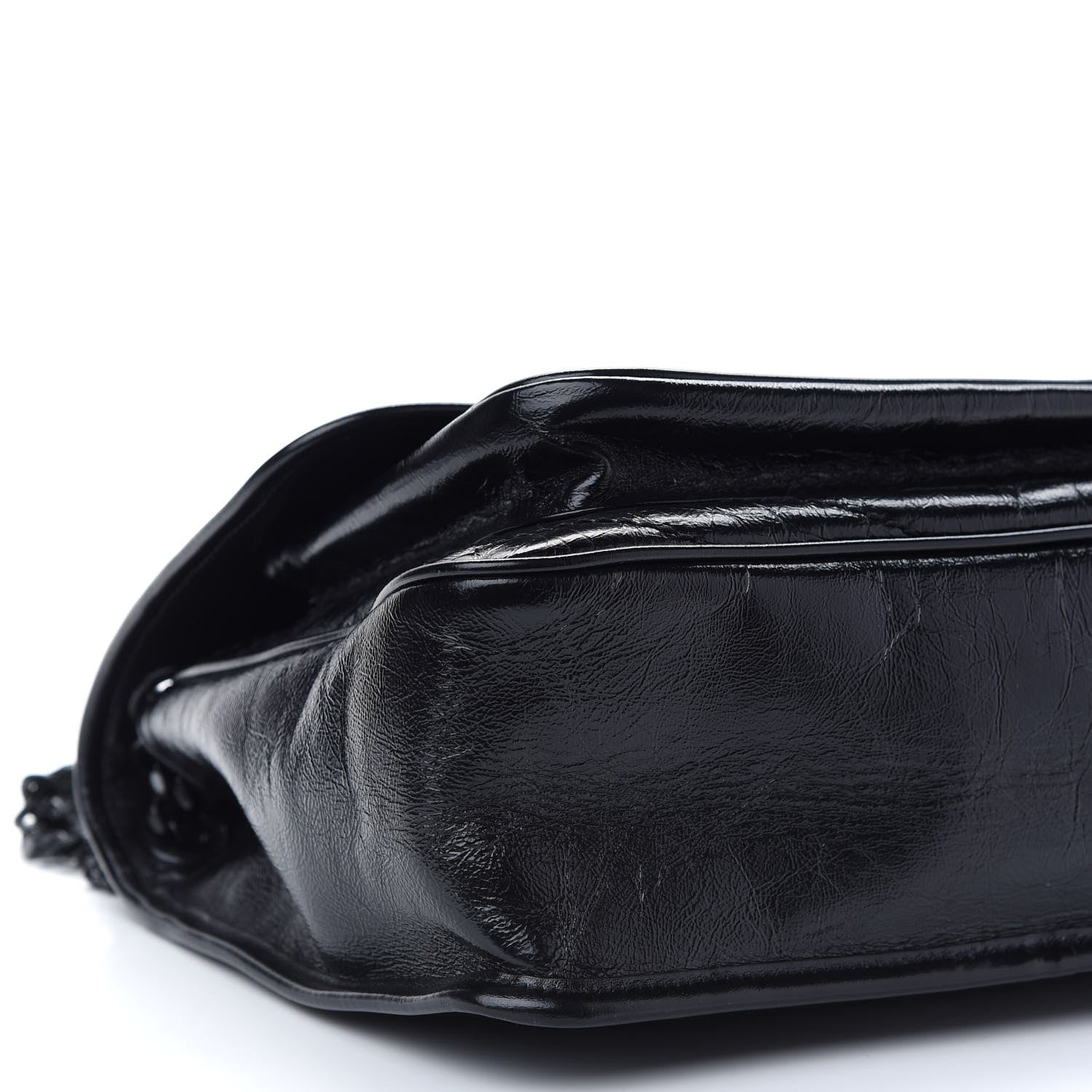 Saint Laurent Crinkled Calfskin Matelasse Monogram Medium Niki Chain Satchel Black 7 of 8