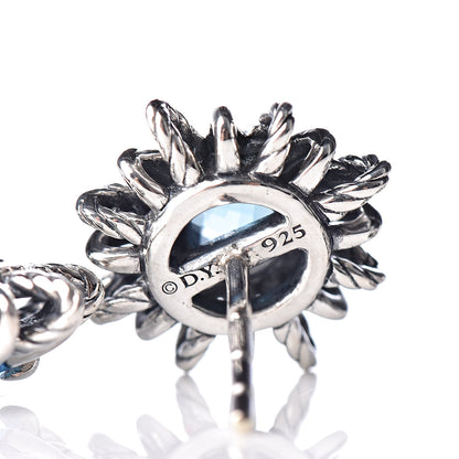 David Yurman Sterling Silver Blue Topaz Starburst Stud Earrings 4 of 4