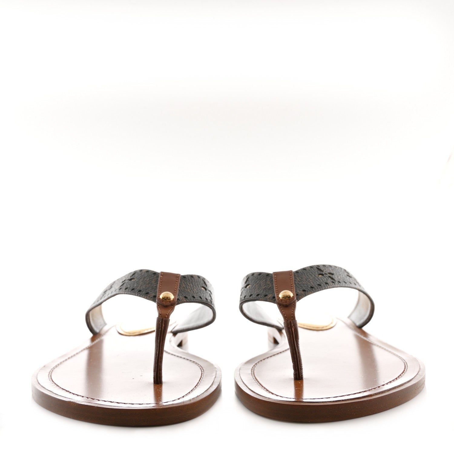 Louis Vuitton Monogram Sunny Flat Thong Sandals 39.5 Brown 2 of 10