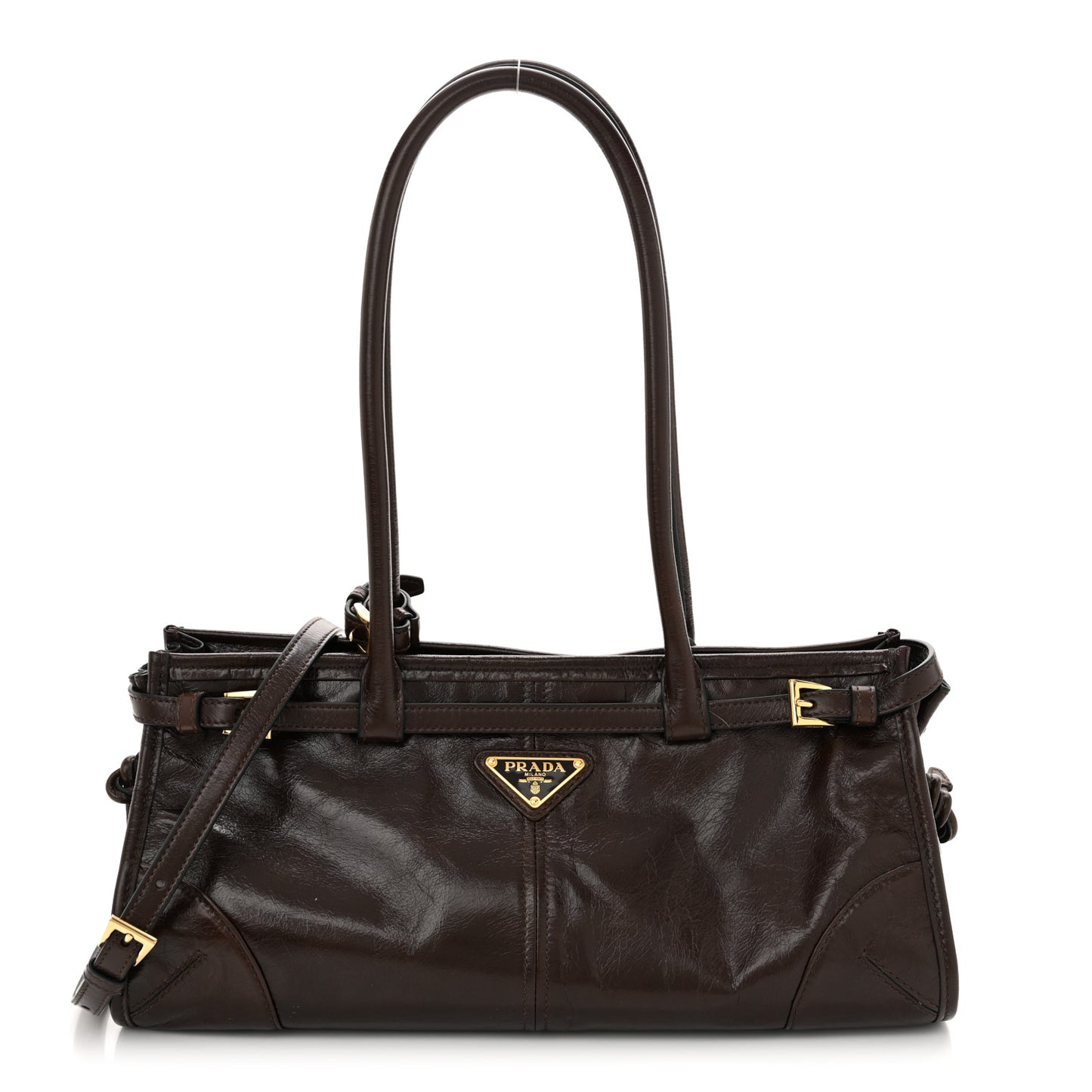 Shiny Nappa Medium Bonnie Shoulder Bag Moro