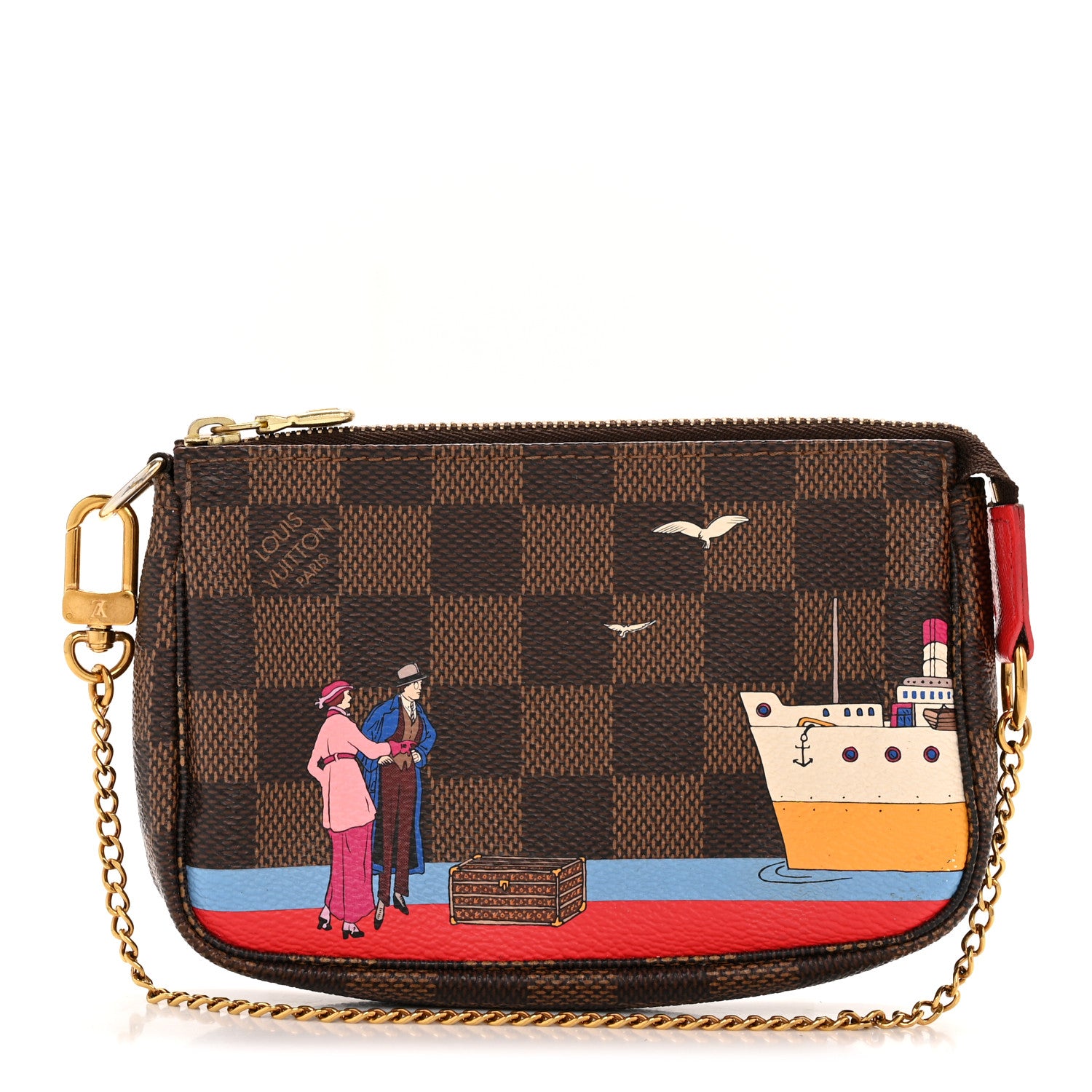 Louis Vuitton Damier Ebene 2016 Christmas Animation Mini Pochette Accessories 1 of 10