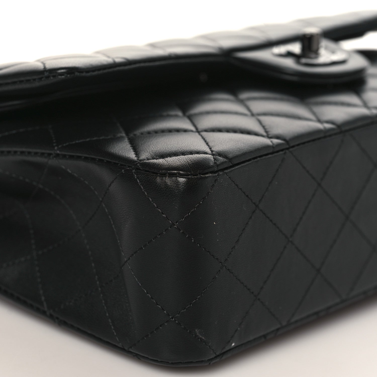 Chanel Lambskin Quilted Medium Double Flap So Black 7 of 8