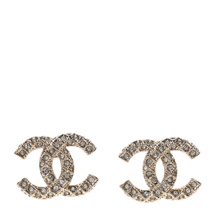 Chanel Crystal CC Earrings Gold 1 of 4