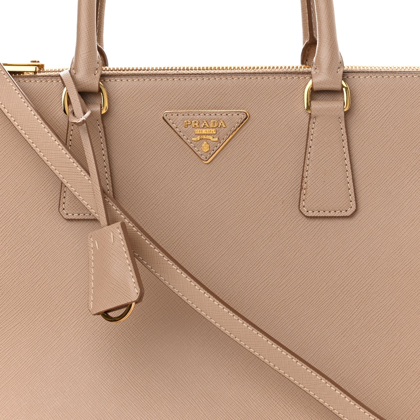 Saffiano Lux Large Galleria Double Zip Tote Cammeo