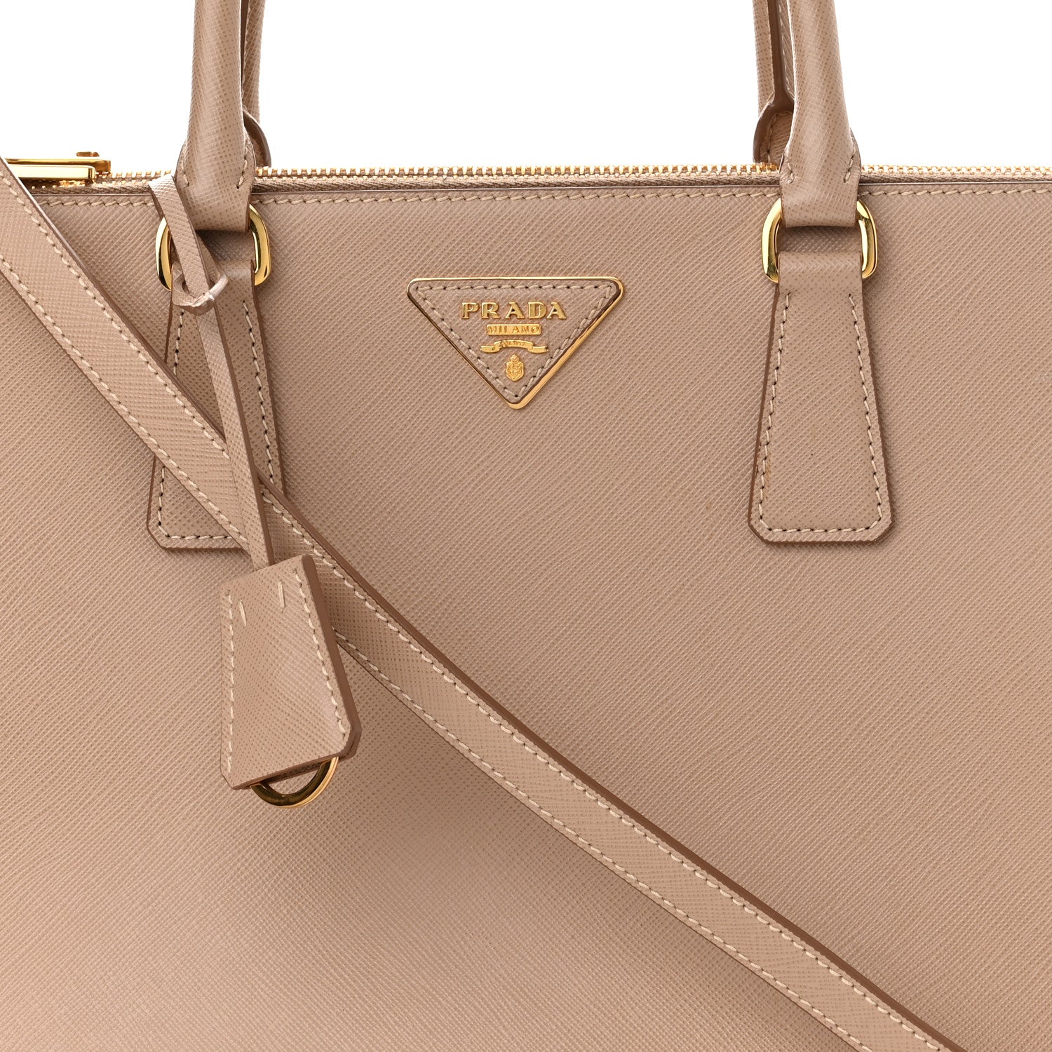 Prada Saffiano Lux Large Galleria Double Zip Tote Cammeo 8 of 10