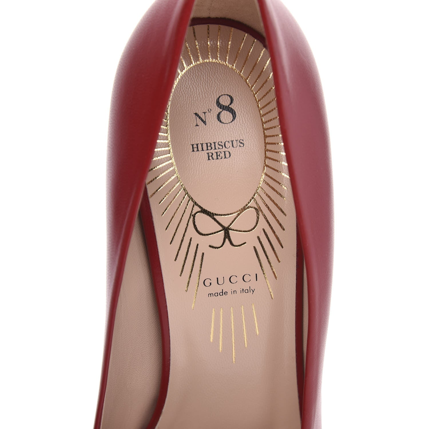 Gucci Nappa Bow High Heel Pumps 40 Hibiscus Red 7 of 11