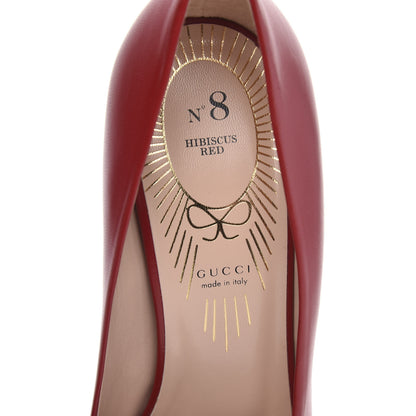 Gucci Nappa Bow High Heel Pumps 40 Hibiscus Red 7 of 11