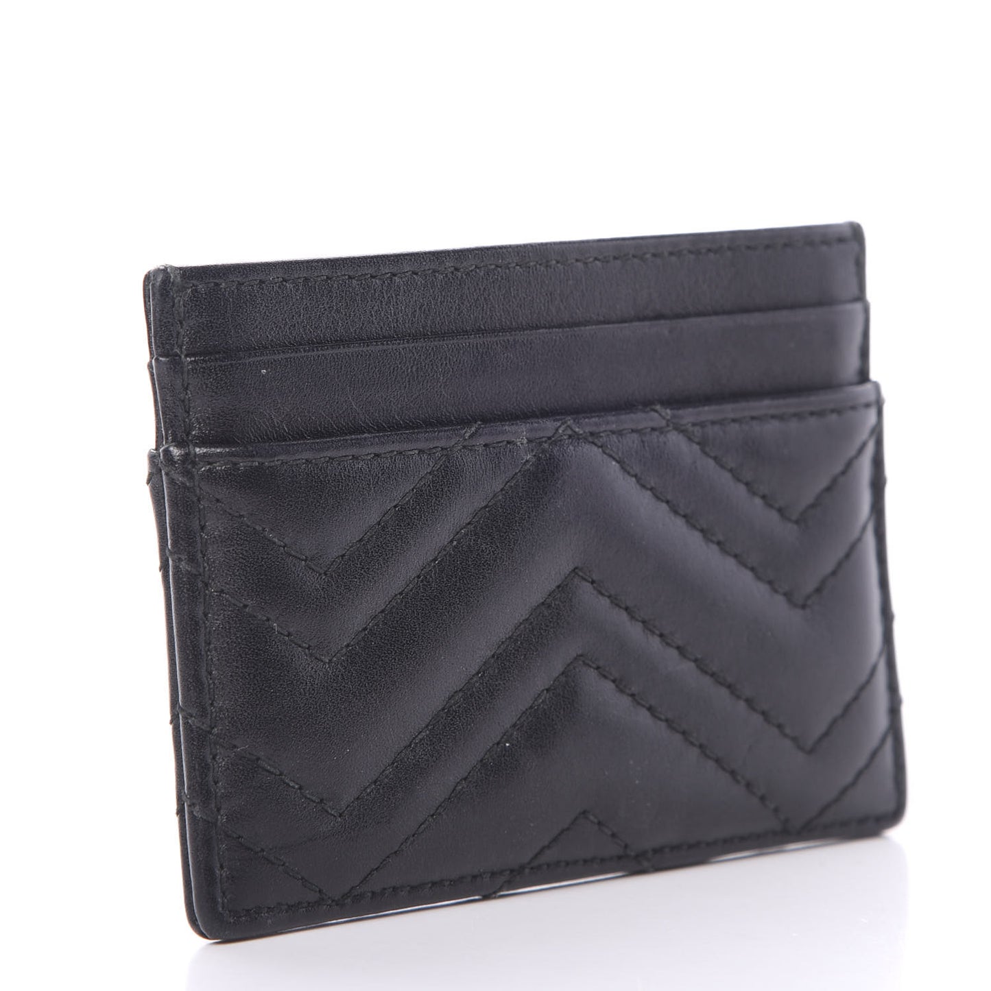 Calfskin Matelasse GG Marmont Card Holder Black