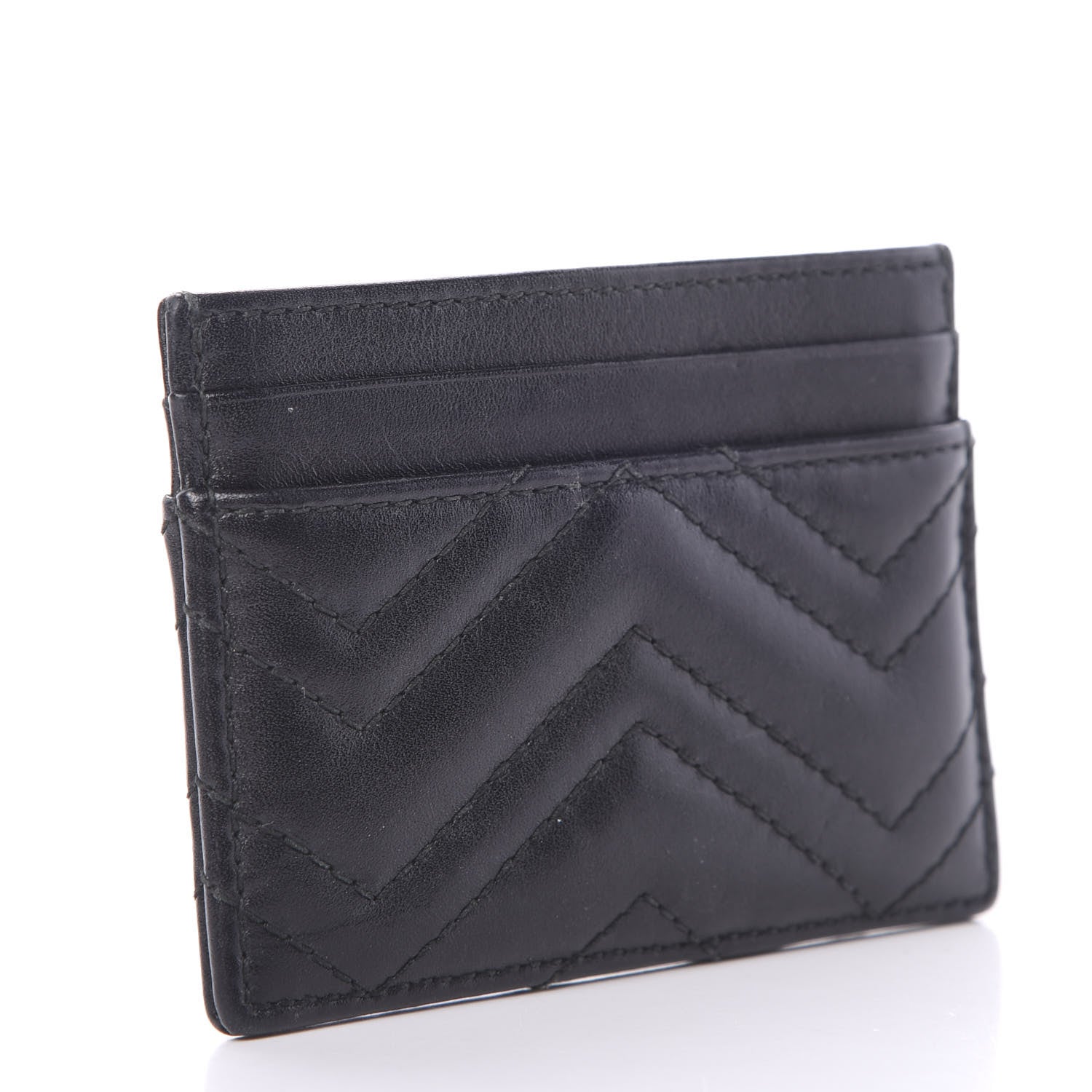 Gucci Calfskin Matelasse GG Marmont Card Holder Black 2 of 5