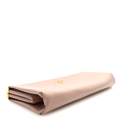 Prada Saffiano Lux East West Frame Clutch Cipria 4 of 9