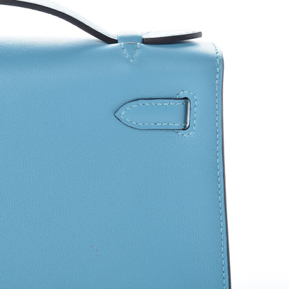 Hermes Swift Kelly Pochette Clutch Bleu Du Nord 13 of 32
