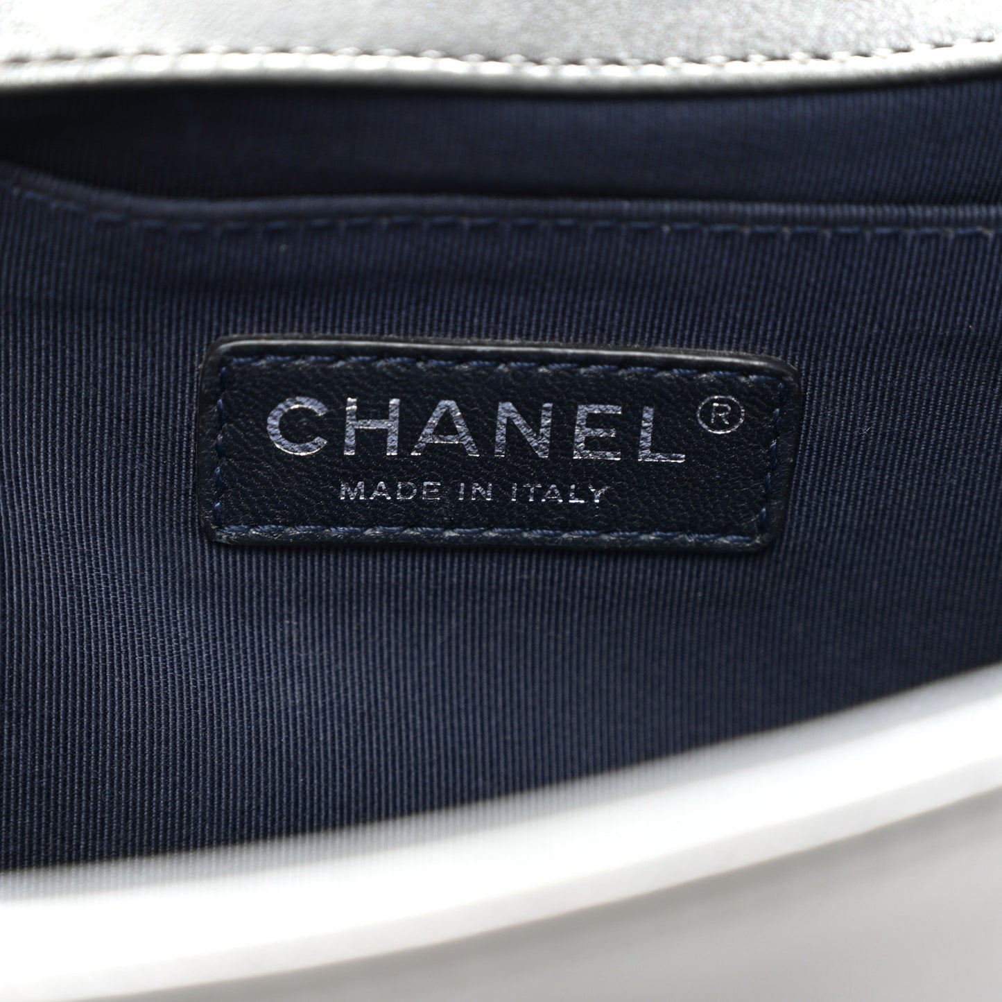Lambskin Embossed Medium Boy Cube Flap Grey