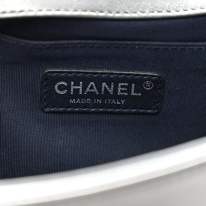 Chanel Lambskin Embossed Medium Boy Cube Flap Grey 6 of 11